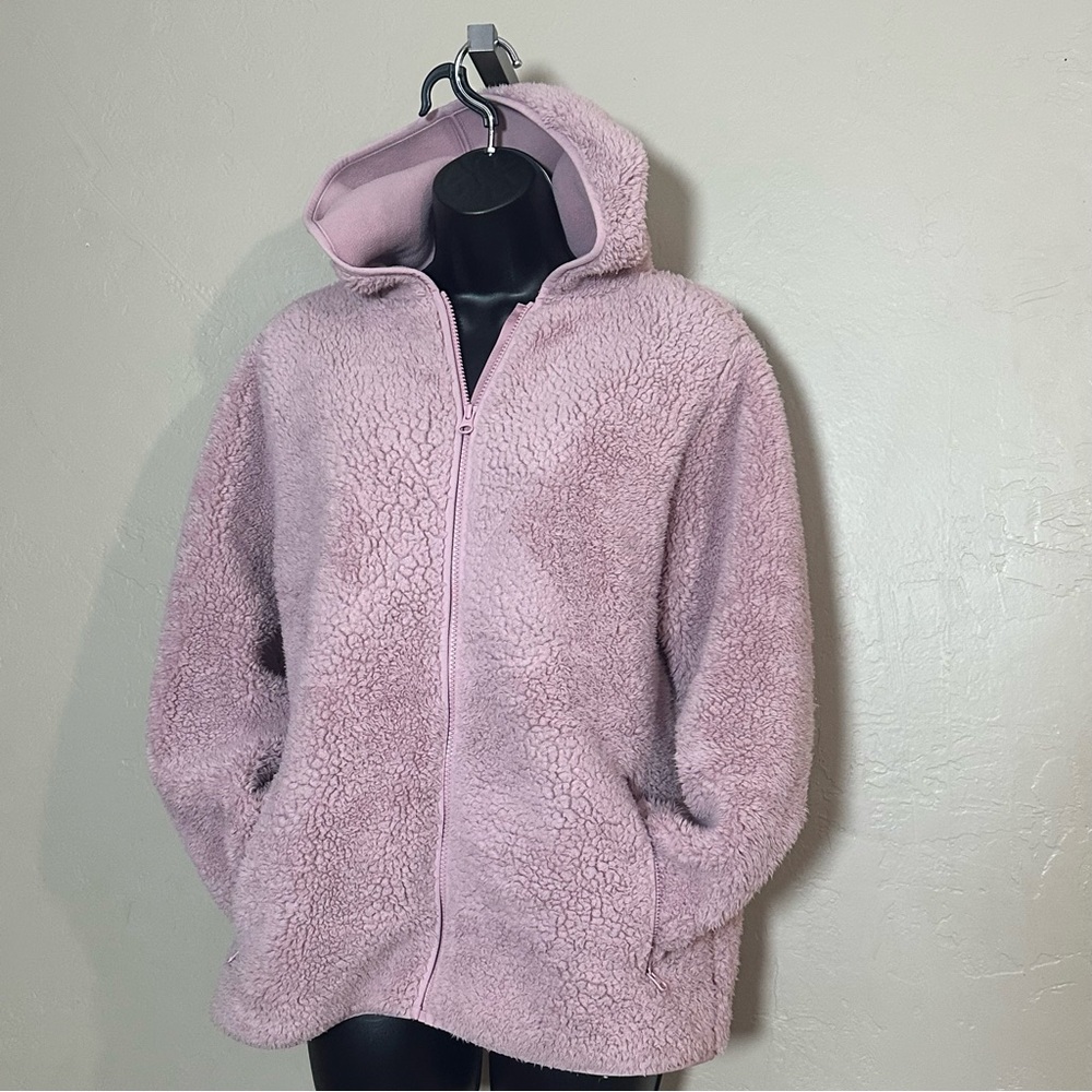 NWOT J.Jill Cozy Baby Lilac Sherpa Zip-Up Hoodie with Zipper POCKETS‎